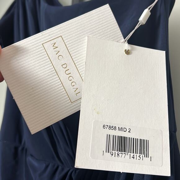 NWT Mac Duggal Ruffled One Shoulder Draped Gown Size 2 - Picture 6 of 10